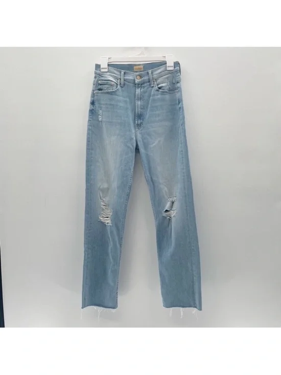 Mother High Waisted Rider Ankle Fray Jeans in Island Afterhours 29 - Picture 4 of 8